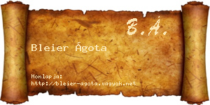 Bleier Ágota névjegykártya